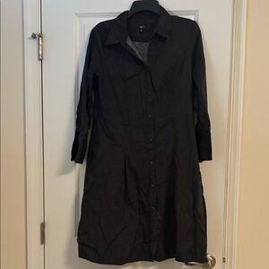 Talbots Black Long Sleeve Dress with Polka Dots